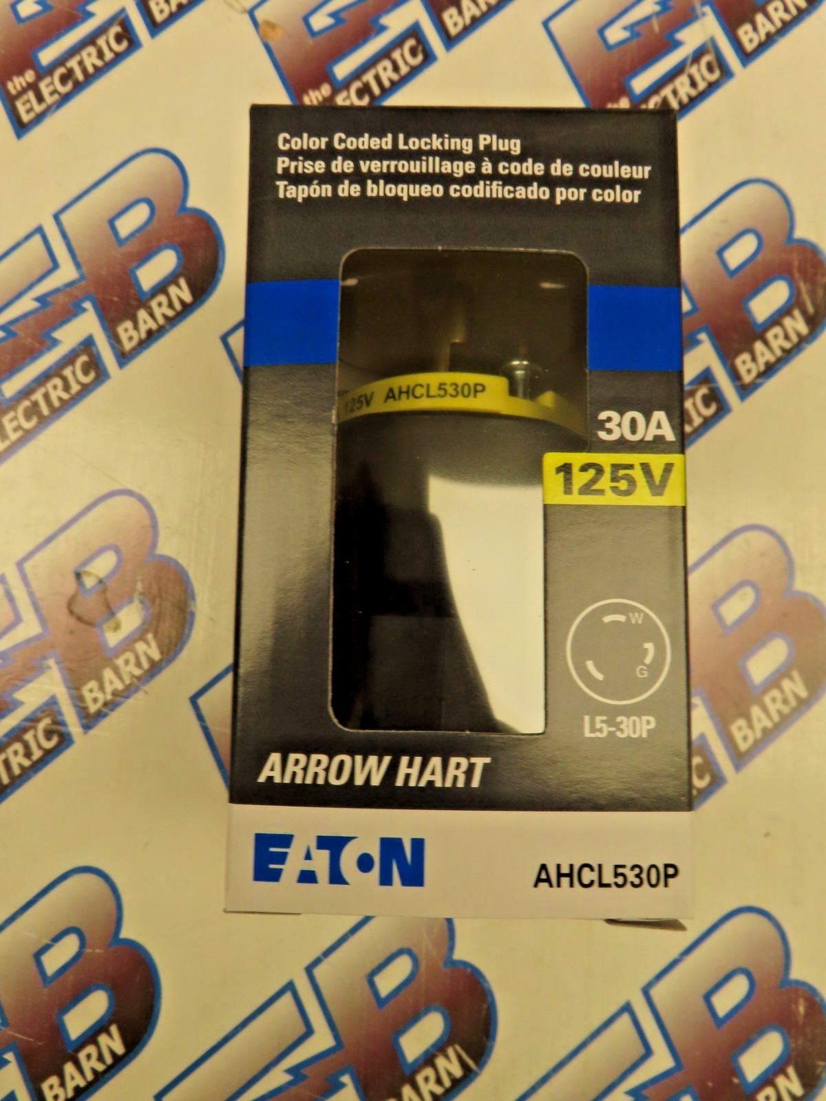 Eaton AHCL530P Plug (BOX OF 6) 30A 125V 2P3W Twistlock Yellow L5-30P -NEW-B