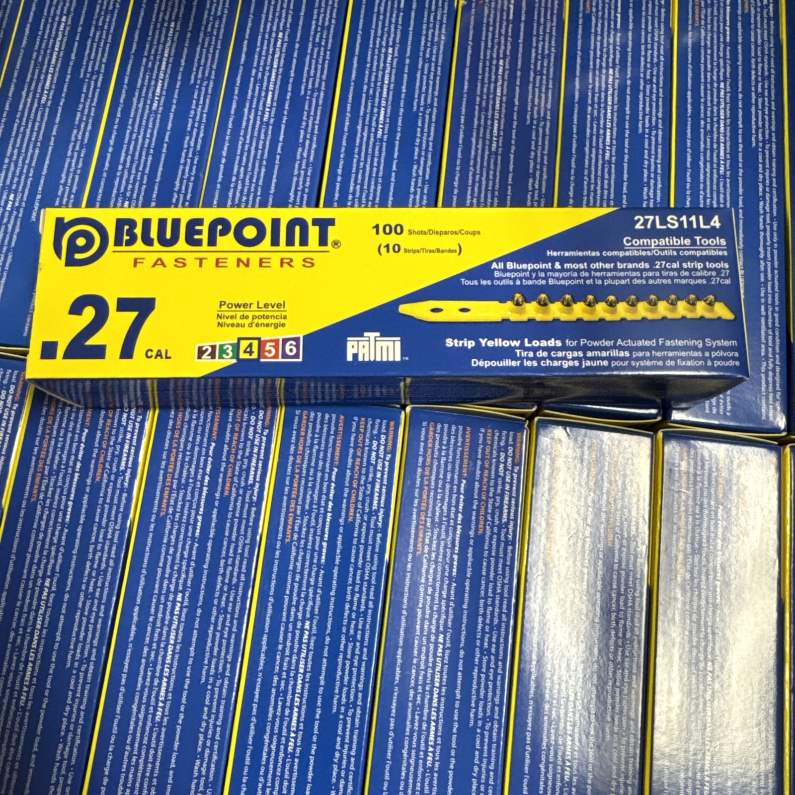 100-10 Pack Bluepoint 27LS11L4 .27 Caliber Level 4 YELLOW Strip Powder Loads