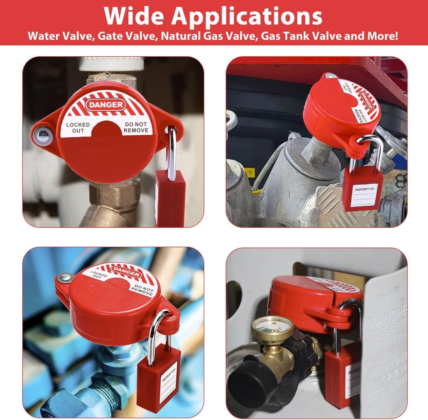 Gate Valve Lockout Device, 1-2.5 Inch, OSHA Compliant for Maximum Safety