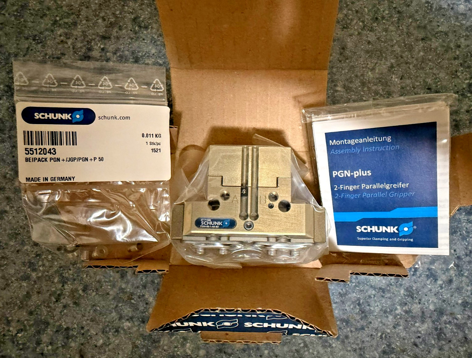 Schunk PGN‑plus 50‑1‑AS‑SD Pneumatic Parallel Gripper 2‑Finger 37371399
