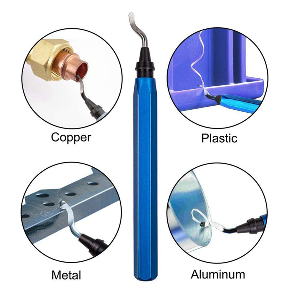 Aluminum Handle With 15 Steel Blades Metal Resin PVC Plastic Deburring Tool