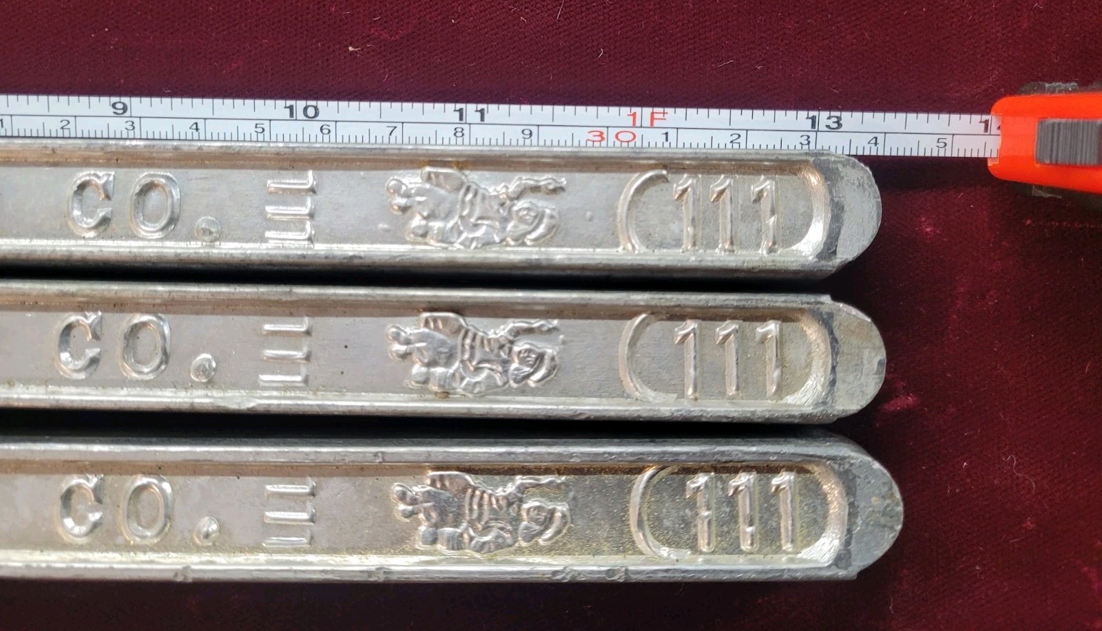 National Lead Co. 111 Lead Bar – Over 13″ In Length. 4lbs Total 3 Bars