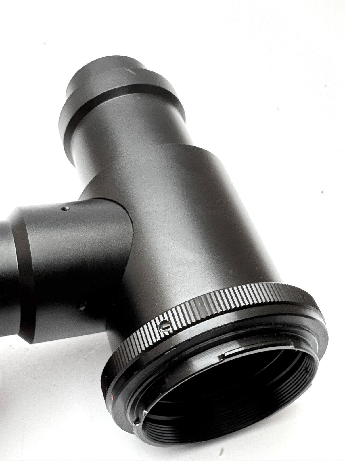 Nikon microscope photo adapter with right-angle HWF10X-F DIN focusing viewfinder