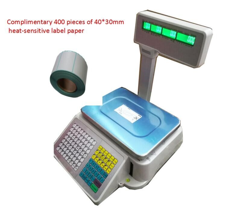 30Kg/66Lbs Digital Price Computing Scale Thermal Printer Four-window Pole Market