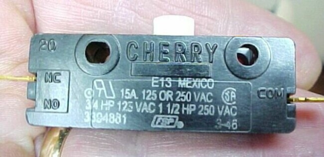 10 Cherry Micro Switches Microswitch 15A 3/4 HP 125V 0E1324EC Normally Closed