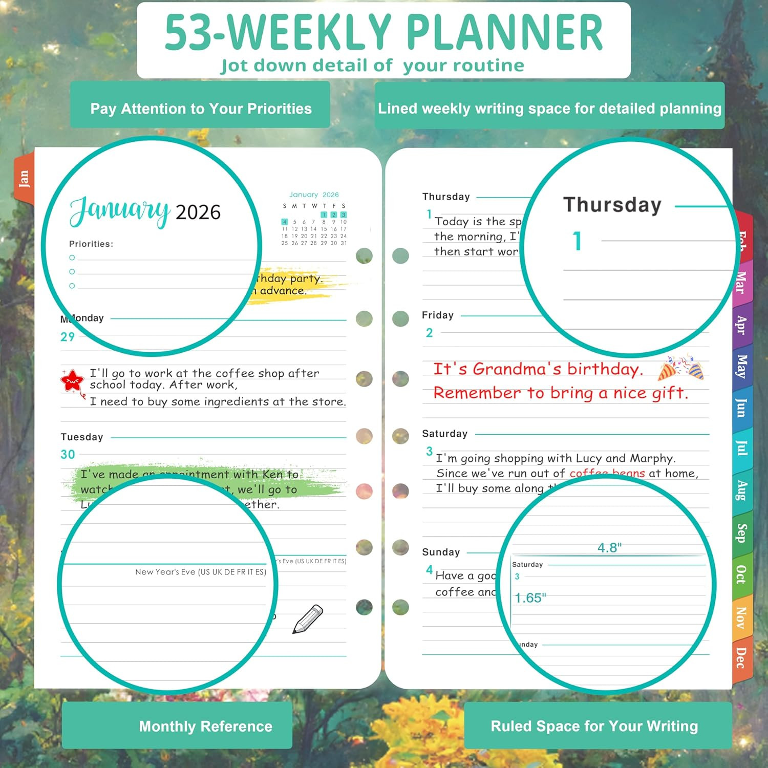 2026 Planner Refills – Planner Refills 2026, JAN 2026 – DEC 2026, 5-1/2″ x 8-1/2
