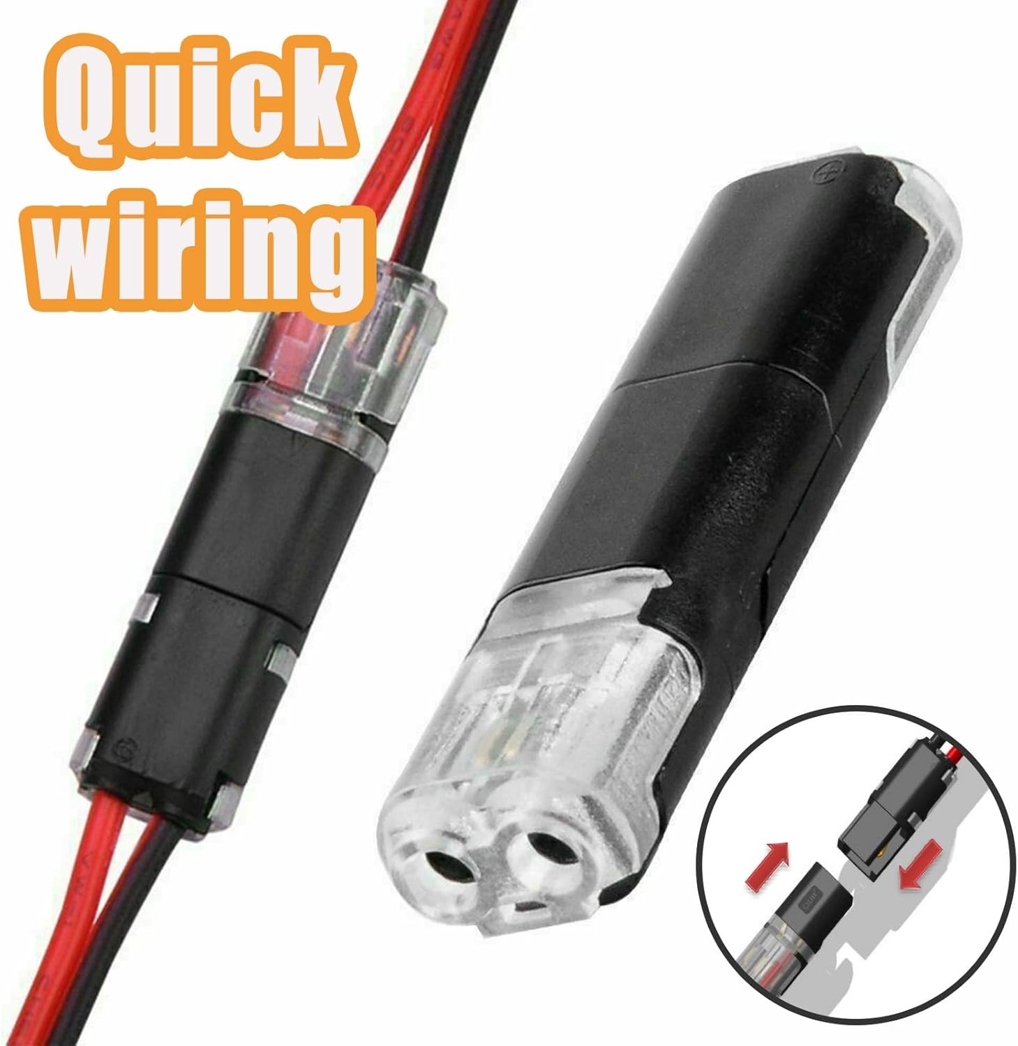 2 Pin Double Wire Plug in Connector, Low Voltage Wire Connectors (20/50 Pcs)
