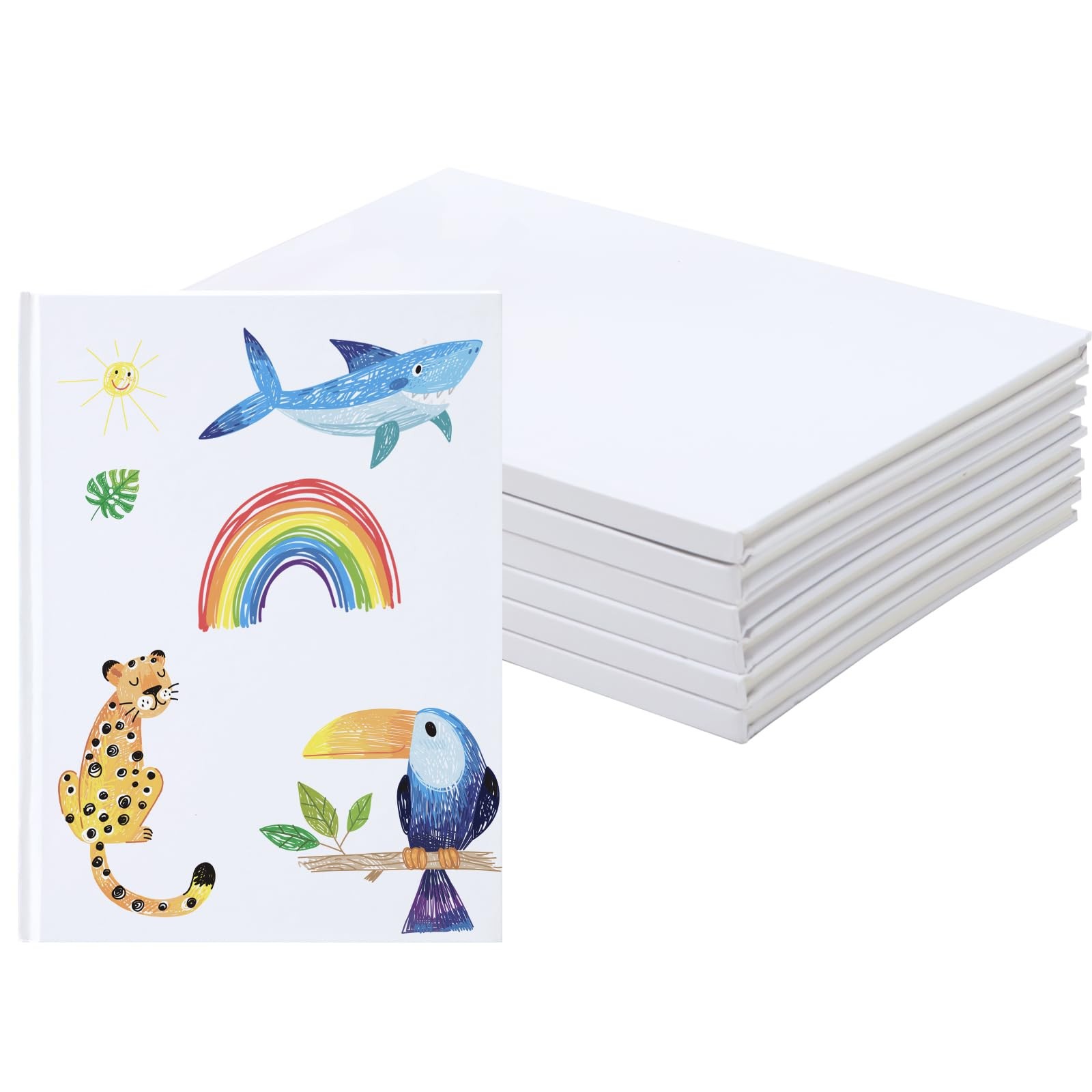 6 Pack White Hardcover Blank Book 6×8 Inch, 40 Pages Hardcover Blank Book for…