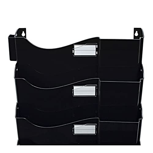 UNIVERSAL GRANDE CENTRAL FILING SYSTEM SEVEN POCKET WALL MOUNT PLASTIC – BLACK