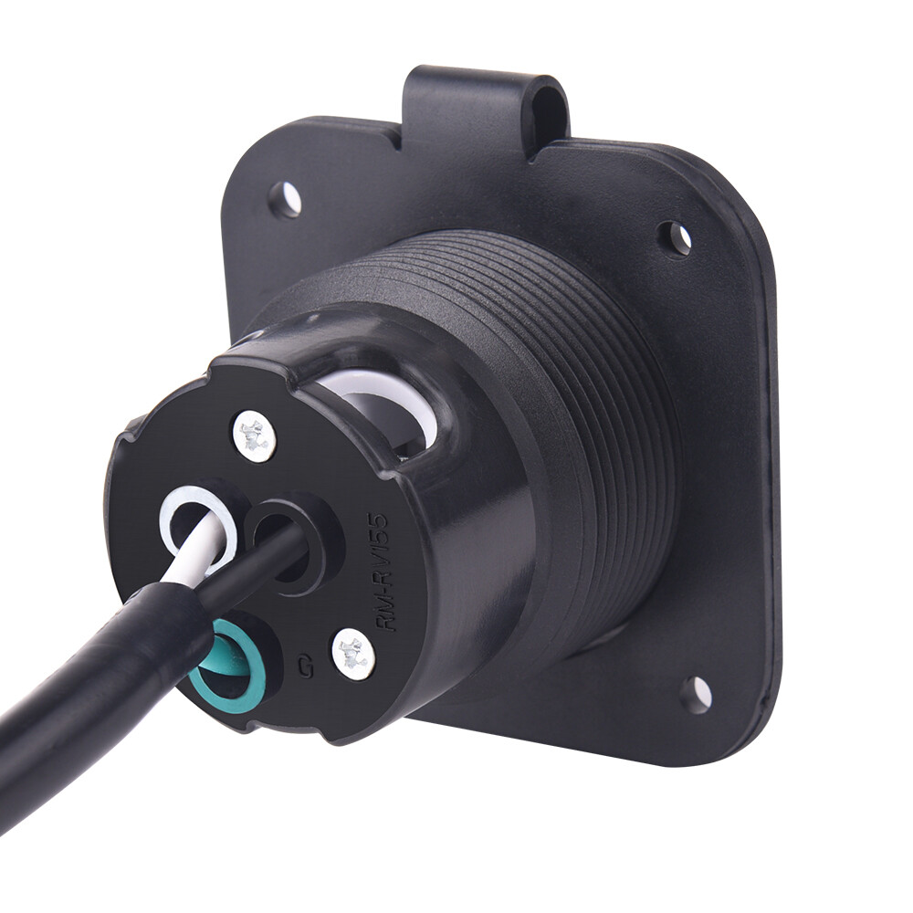 15 Amp 125V AC Power Inlet Port Plug with Integrated 18″ Extension Cord for Boat