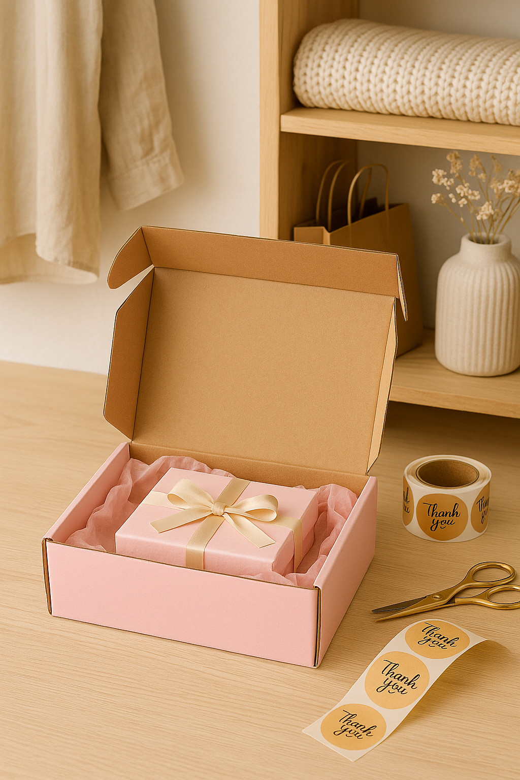 25 Pink Shipping Boxes 10x8x4 Self-Folding Cardboard Mailers for Gifts & Packing
