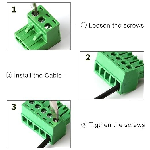 XUGERIP 20 PCS 3 Pin 3.5mm Pitch PCB Screw Terminal Block Connector, Male Plu…
