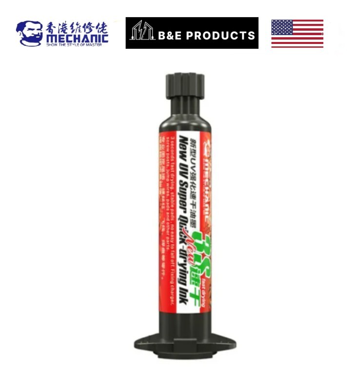 Mechanic, Fast Drying UV Solder Mask Ink, Fast Curing SU3, Red 10cc, Pcb, Bga