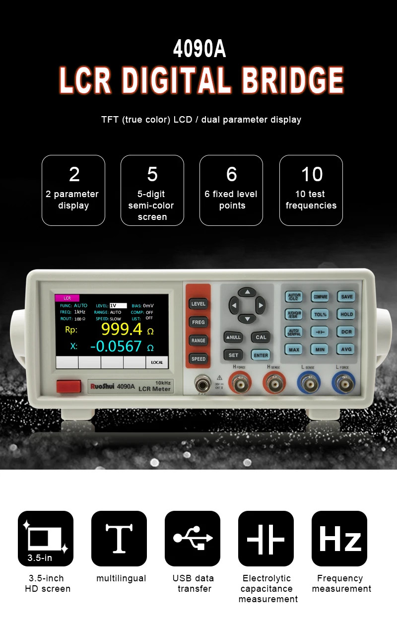 Digital LCR Meter Capacitance Resistance Impedance Inductance Measure Instrument
