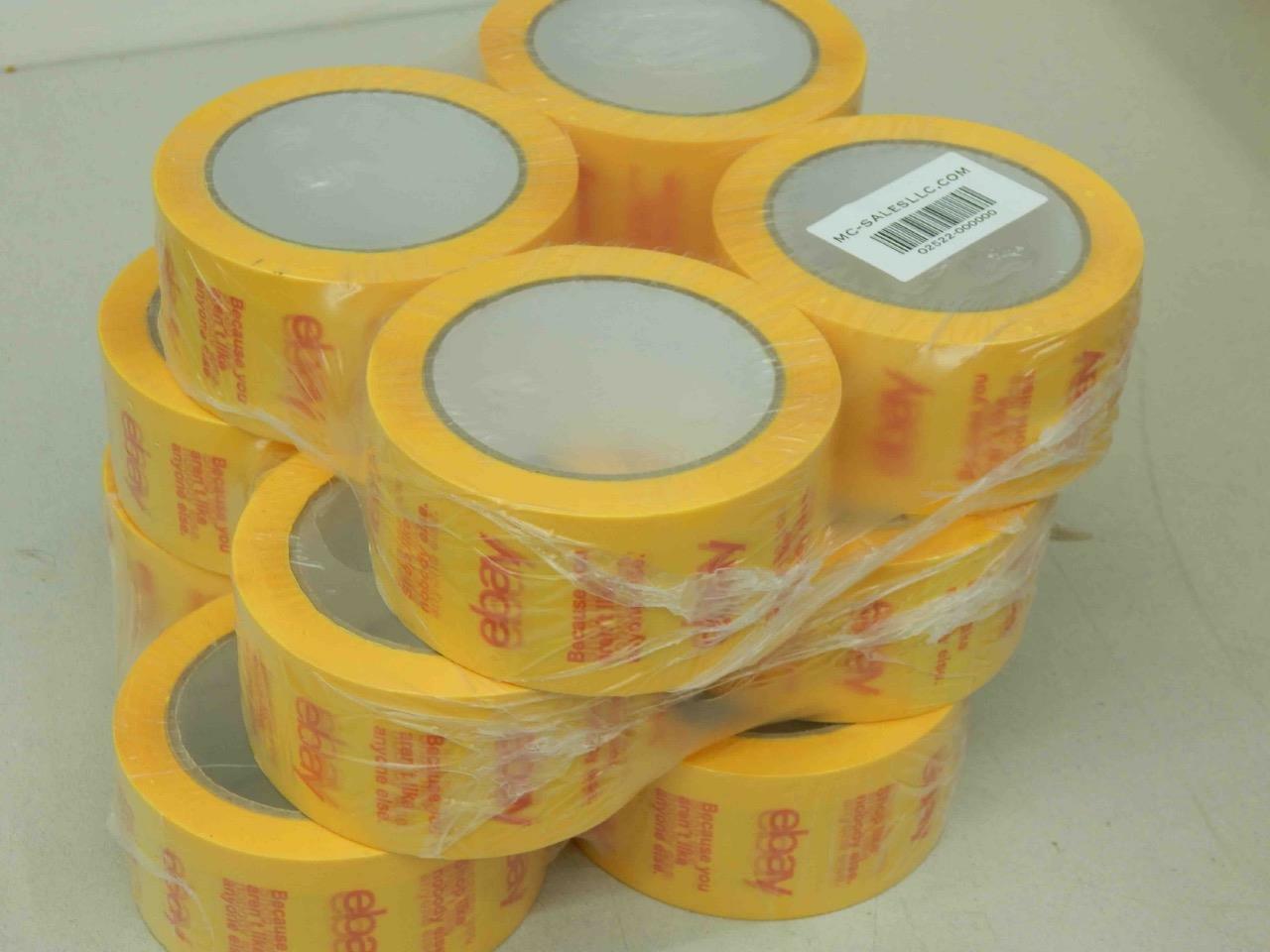 (12 Rolls) Official eBay Yellow Tape 2” X 75 Yards Shipping & Packing
