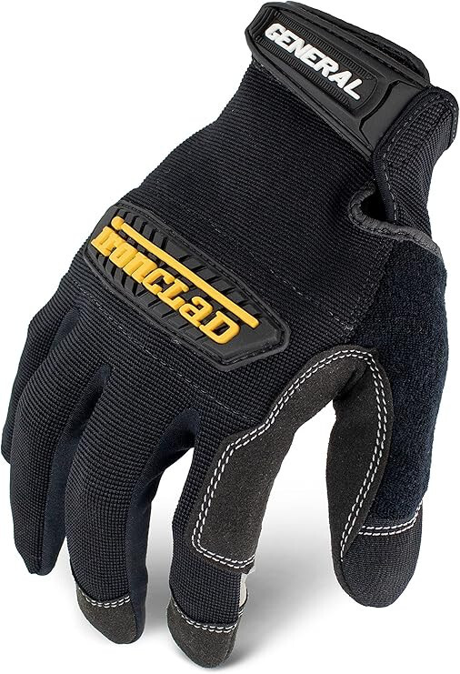 Ironclad General Utility Work Gloves GUG, All-Purpose, Performance Fit – Black