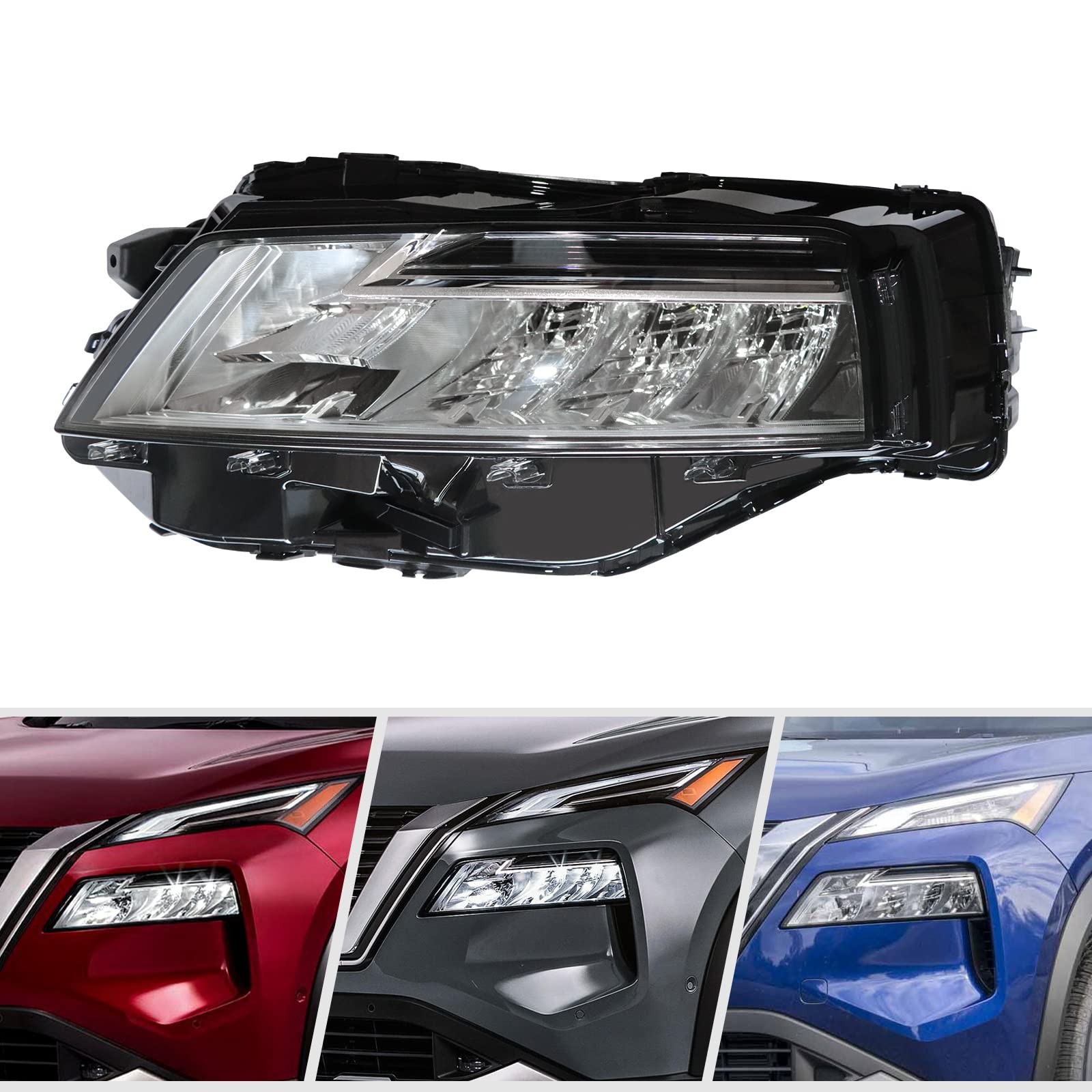 Headlight Assembly for Nissan Rogue 2021-2022 LED Driver Side Headlamp (Left)