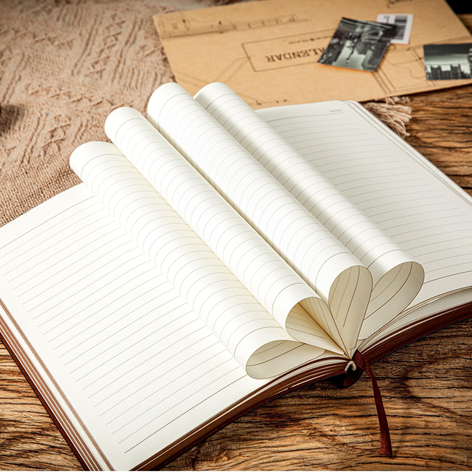 Leather Vintage Journal for Men Soft Cover 256 Lined Pages Notebook 180 Lay Flat