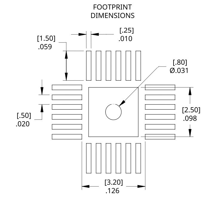 QFN-20, 4mm x 4mm, 0.5mm Pitch SMD to DIP Adapter, ST-QFN-20-4X4-05, 3 Pieces