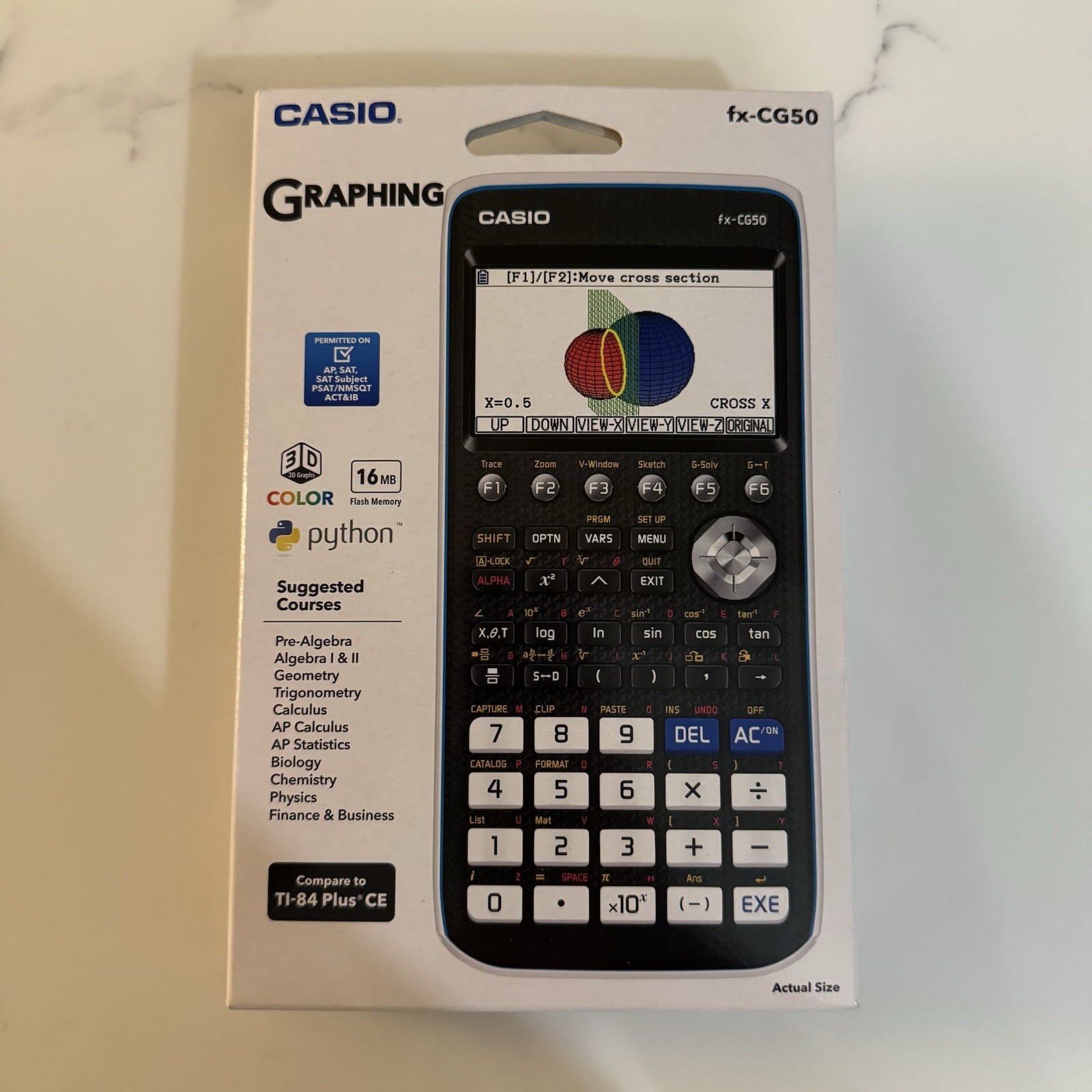 Casio FX-CG50 High-Resolution Python 3D Color Graphing Calculator – Black New
