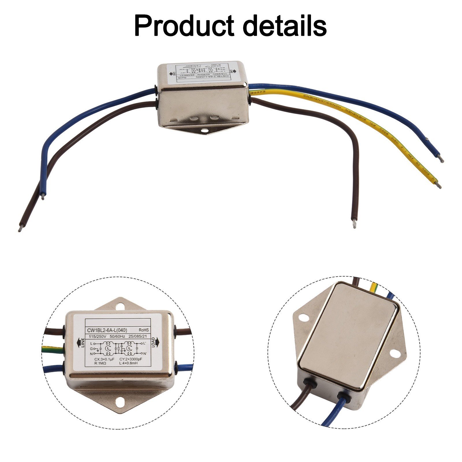 AC Power Filter Line for CW1BL2 3A 6A 10A Suitable for Electronic Equipment