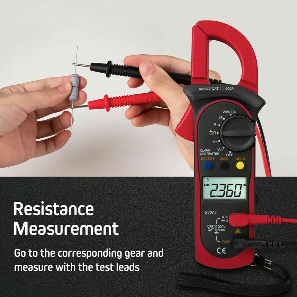 Digital Multimeter Tester AC Volt Ohm Amp Clamp Meter Auto Range LCD Handheld
