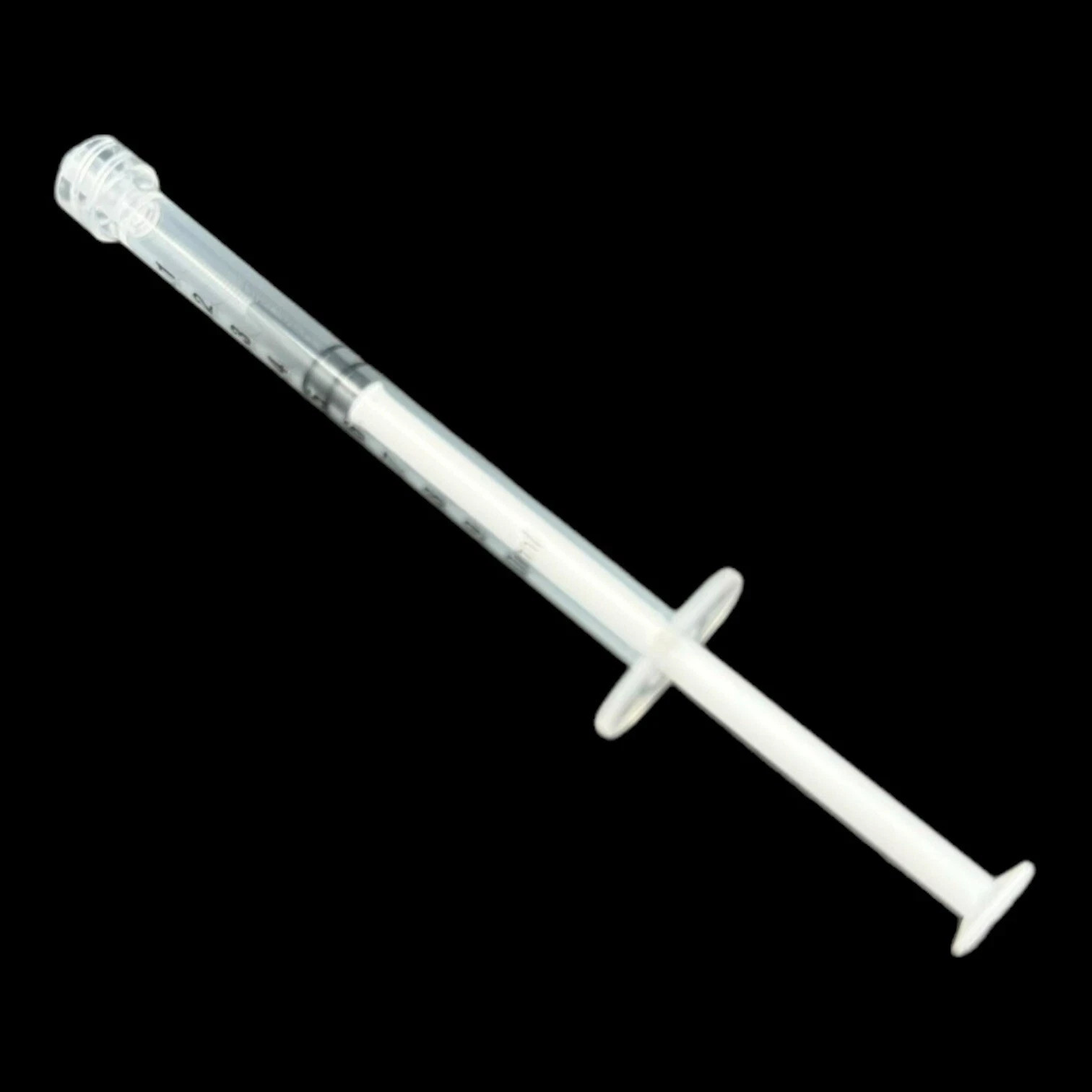100 Pack Bag 1ml/cc Luer Lock Syringe with Caps, Plastic 1 mL, clear
