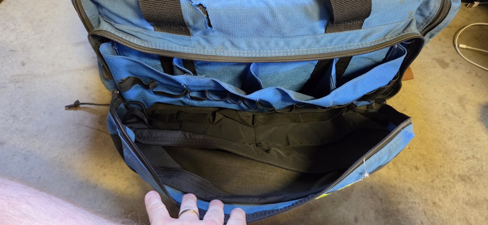 Iron Duck Trauma Bag, Nylon, 23 in L, 17 in W, Blue Ems Bag #5
