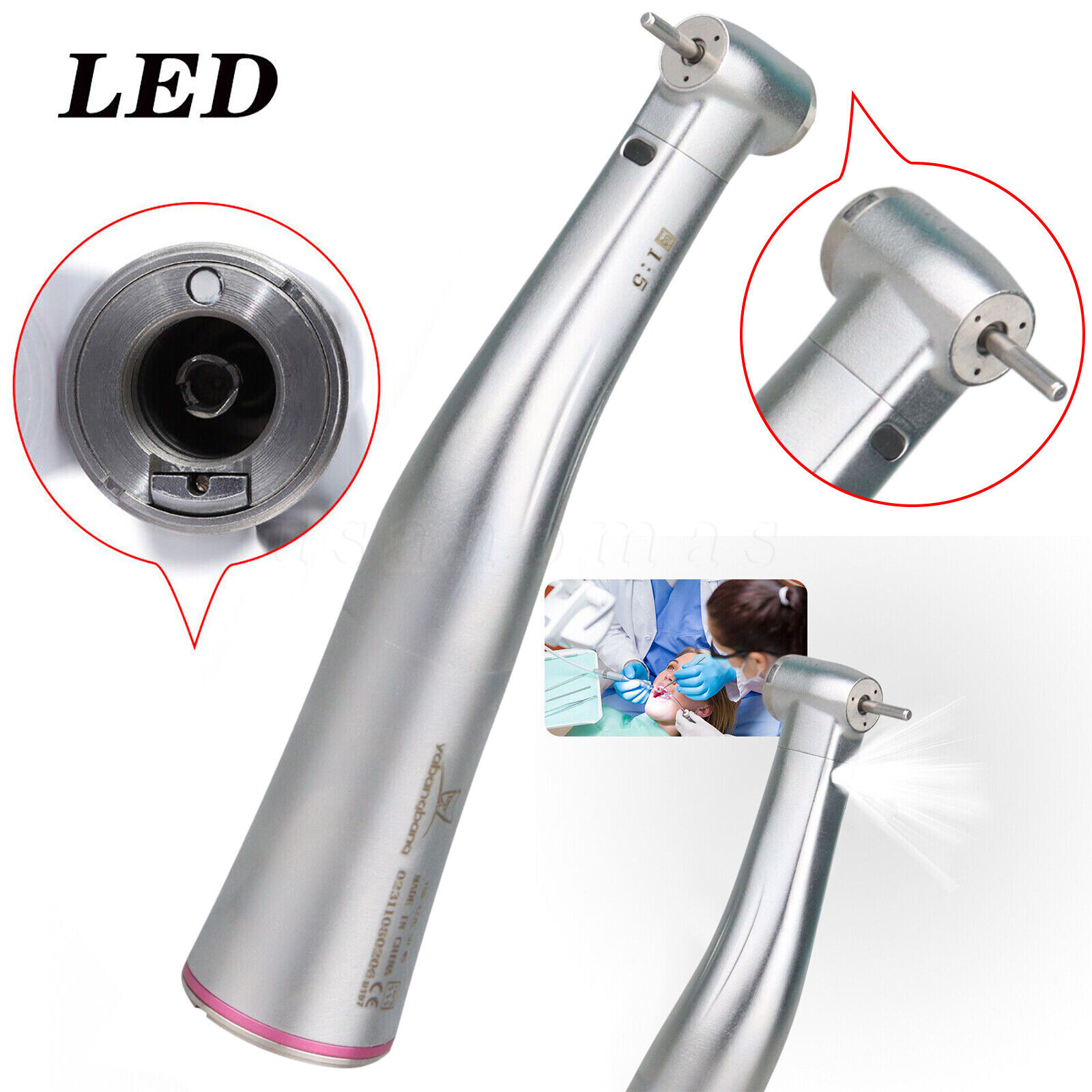 Woodpecker Style 1:5 Contra Angle LED Handpiece