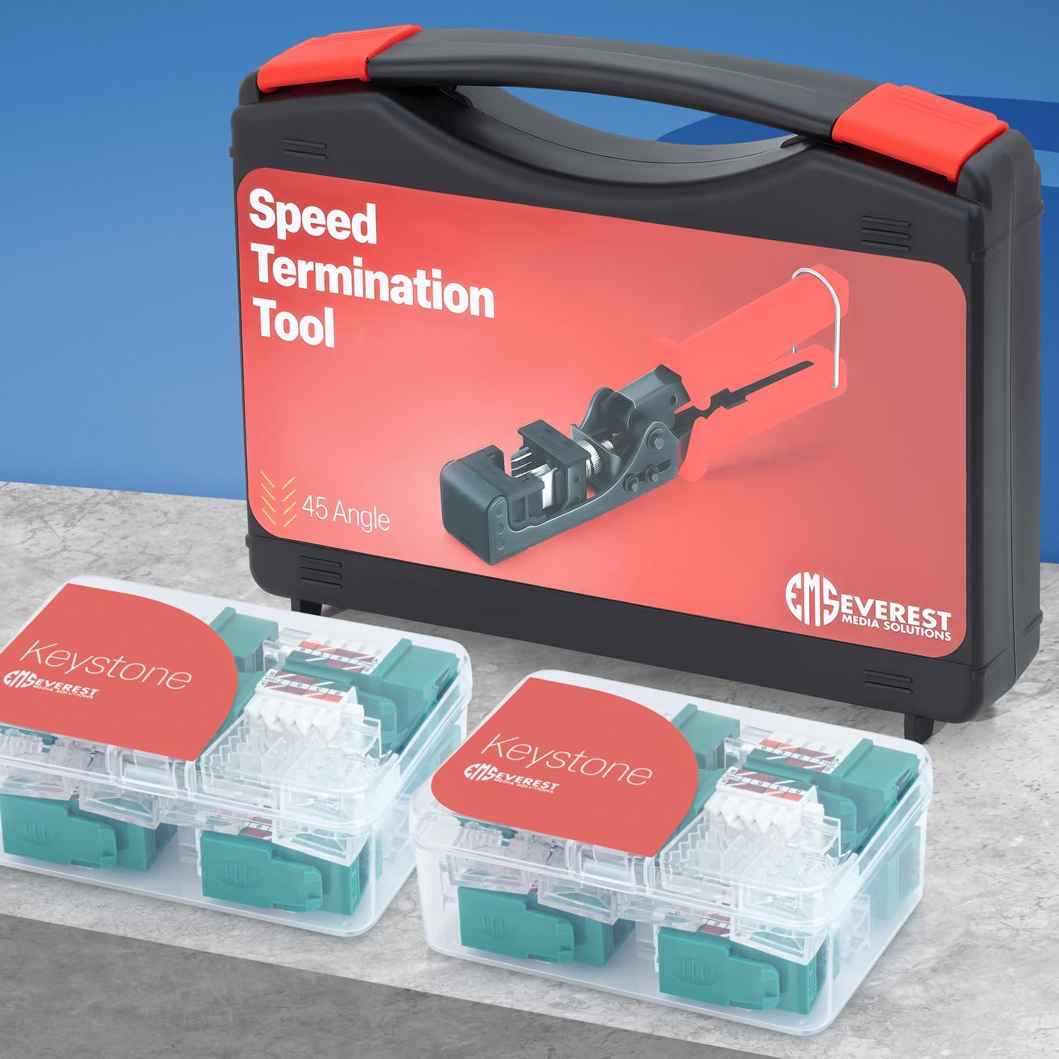 Media Solutions – 45 Angled Speed Termination Keystone Tool Set