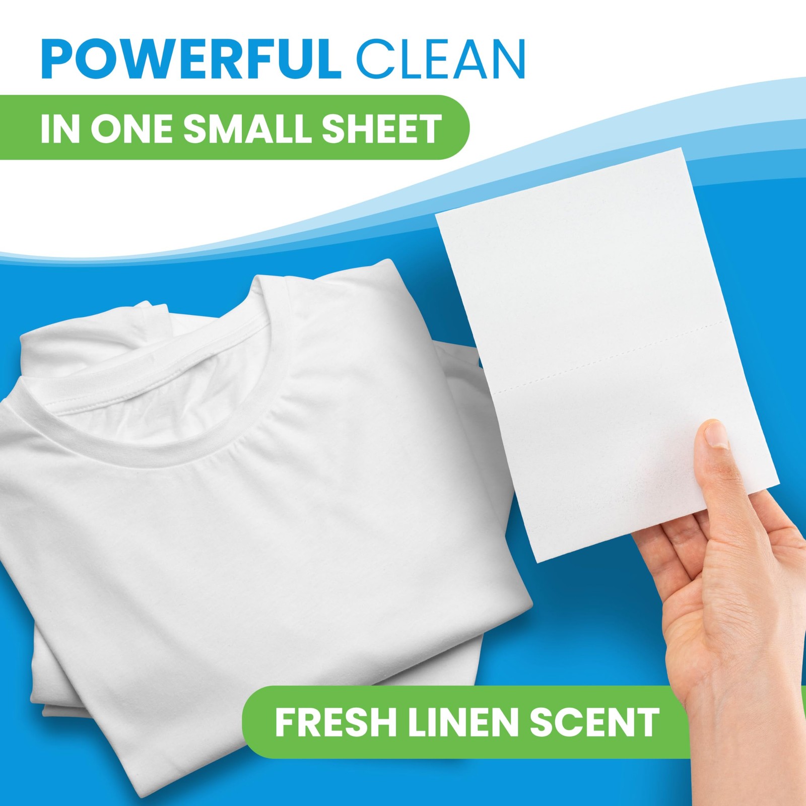 Laundry Detergent Sheets, Fresh Linen, 100 Loads, 50 Count (Pack of 1), White
