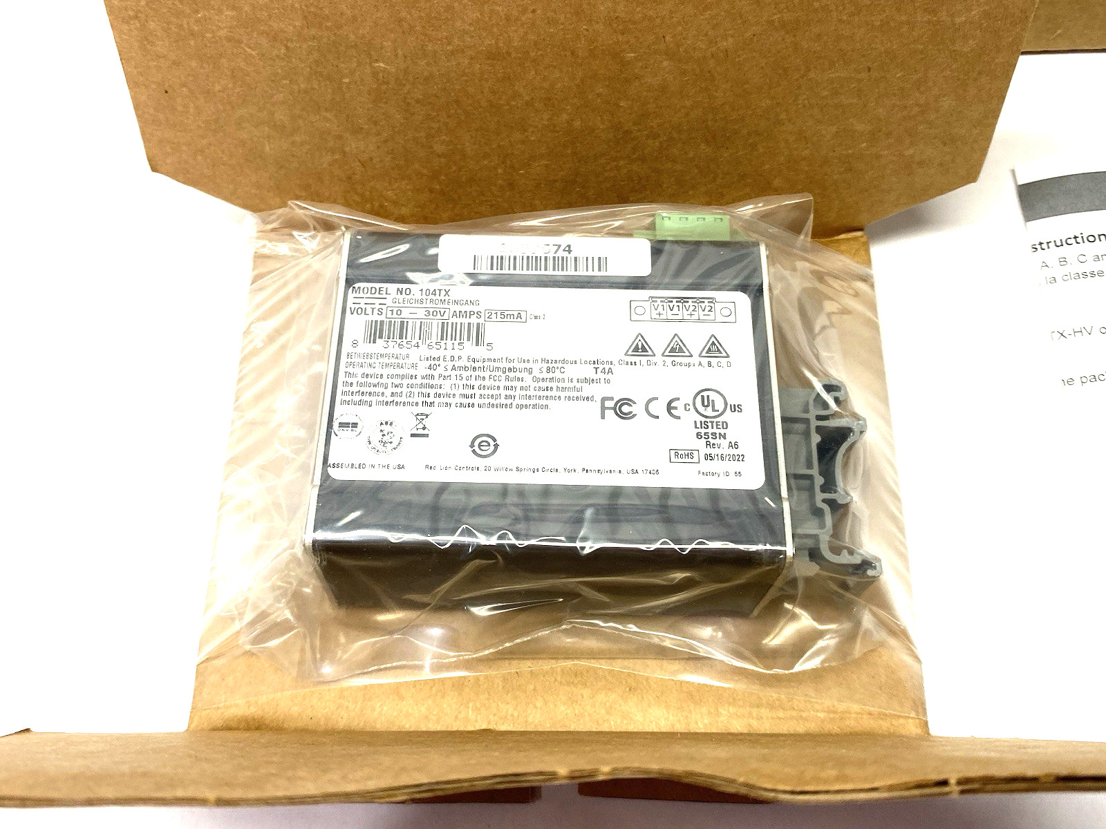HMS Networks, Red Lion 104TX N-Tron® Unmanaged 4-port Ethernet Switch