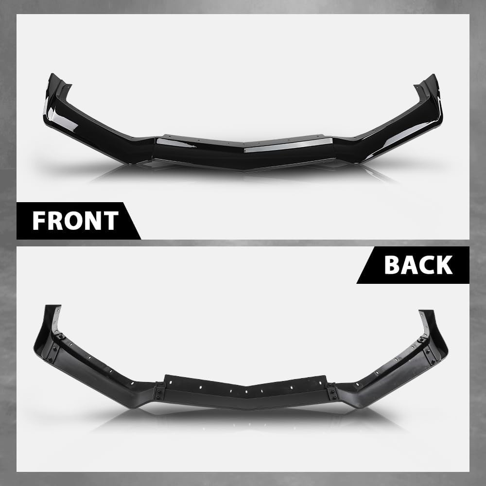 Front Bumper Lip Splitter Compatible Chevy Corvette C8 All Model 2020-2024 Black