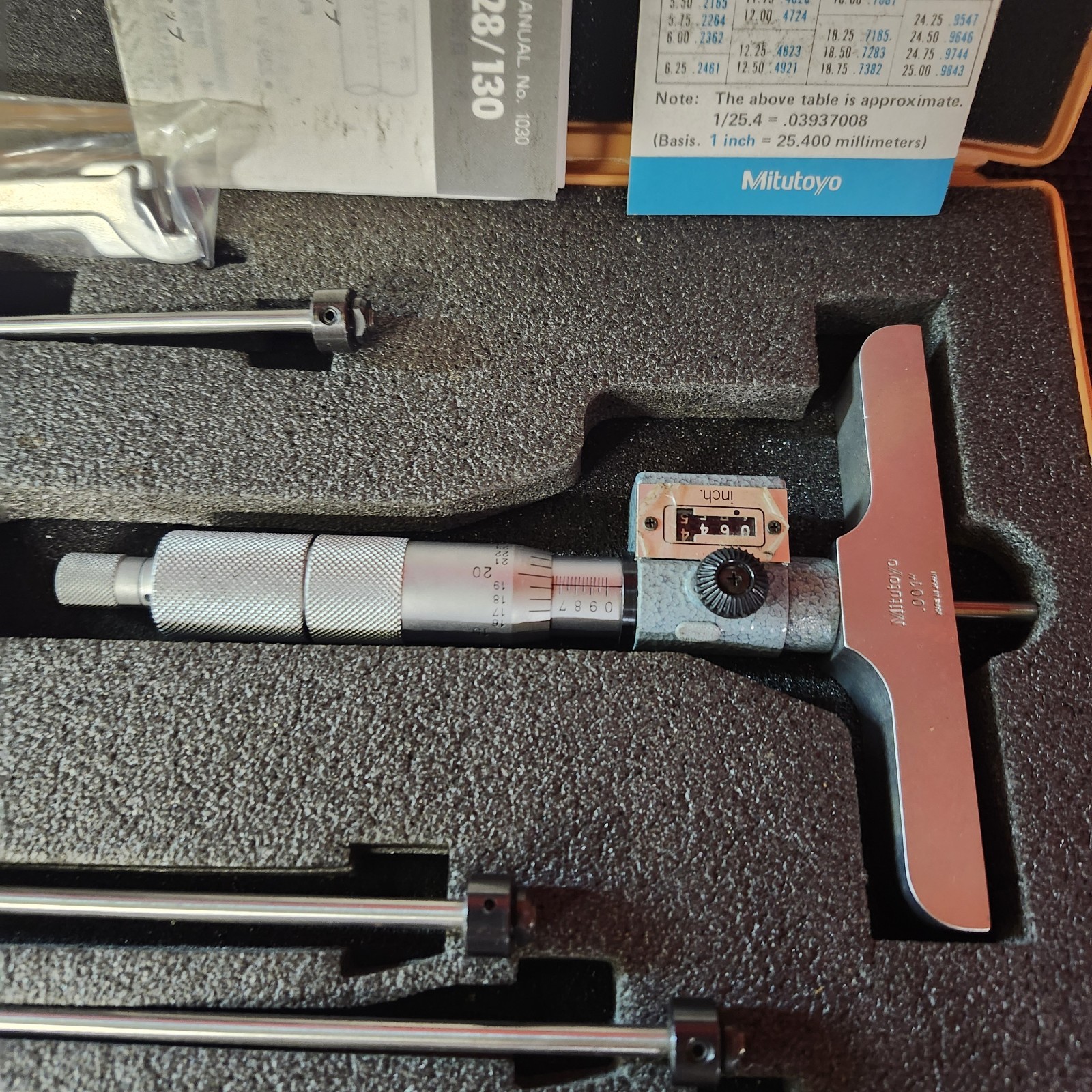 Mitutoyo Depth Gage Micrometer Kit DMC4-6″K 229-132 Great Condition With Box