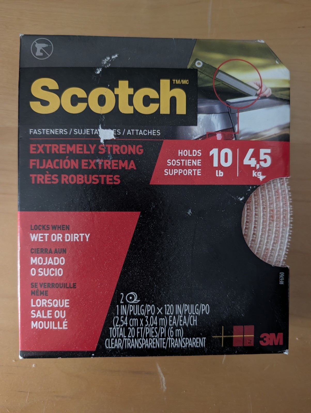 Scotch 3M Extreme Hook & Loop Fastener 1” x 120” 2 Rolls
