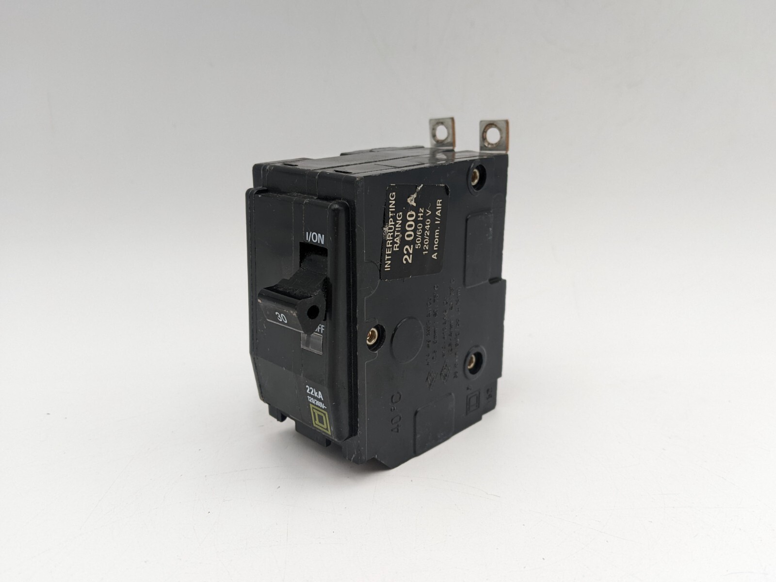 Square D QOB230VH Bolt-On Circuit Breaker 30A 240V 22kA 2P 1PH QOB Used 30 AMP