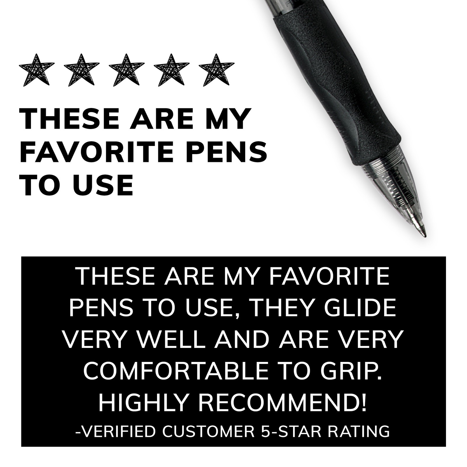 BIC Gelocity Original Black Gel Pens, Medium Point (0.7mm), 12-Count Pack