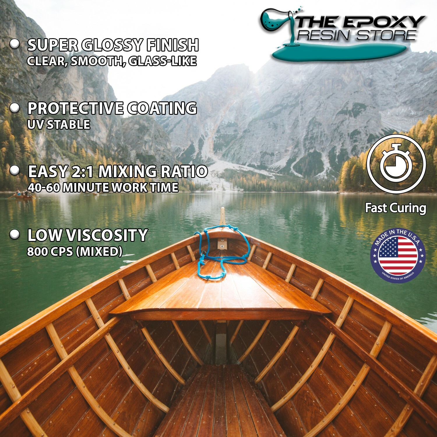 MARINEGUARD 8000 – CLEAR EPOXY RESIN, TABLETOPS, CONCRETE, FIBERGLASS -1.5 GAL
