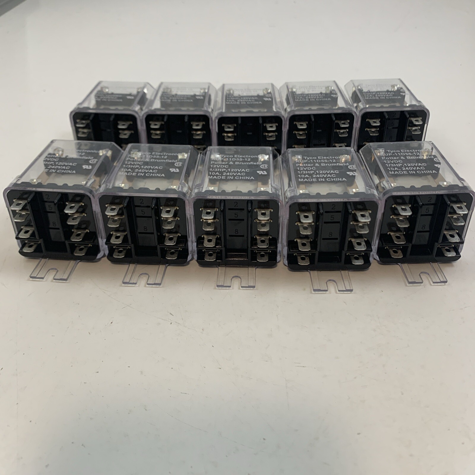 Potter & Brumfield Relay KUP-11D55-12 12VDC 1/3 HP 120VAC 10A 240VAC 20PCS #1022