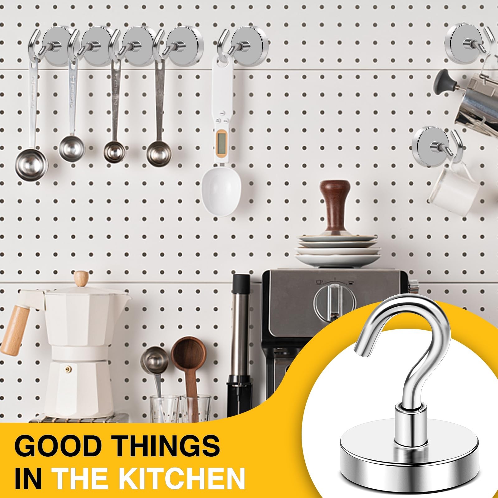 DIYMAG Strong Neodymium Magnetic Hooks, 170 Lbs 2026 Heavy 1.42in, Silver