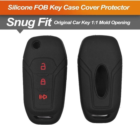 Silicone Key Fob Cover for Remote Key Protection – Black or Red Car Accessory