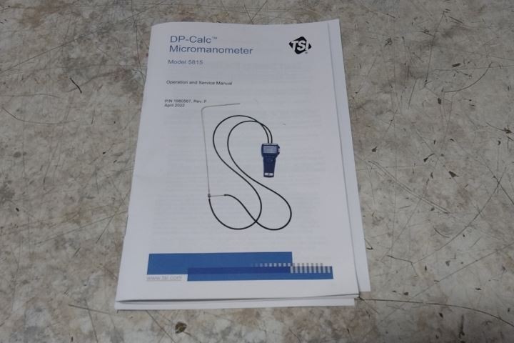 TSI Alnor 5815 3/16 In Hose Barb Connection -15 to 15 In WC Digital Manometer
