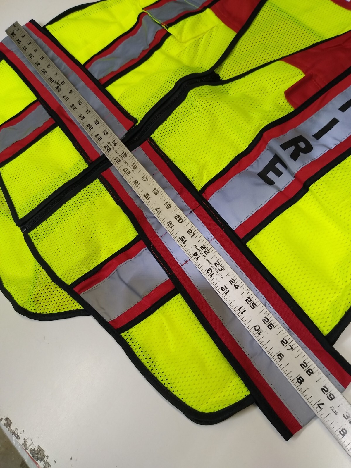 6 Point Breakaway Fire Traffic Reflective Safety Vest Red Size 3XL Hi-Vis