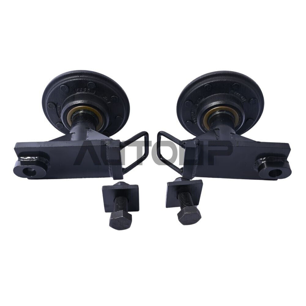 Pair 8 x 6.5 Lug 9000LB Shipping Container Wheels, Bolt-on Spindle Kit NEW