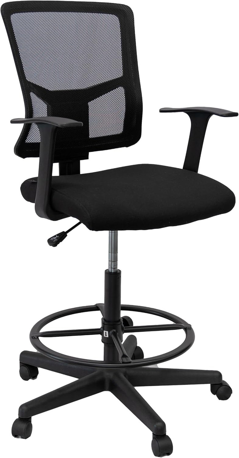 Sit to Stand Drafting Task Stool Chair for Standing Desks with Adjustable Footre