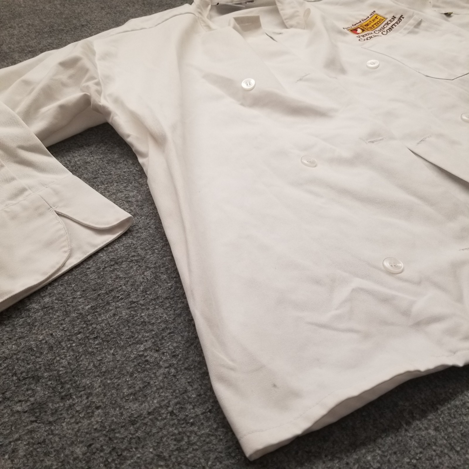 Edwards Unisex Adult Chef Coat Jacket Large White Foster Farms Double Breasted *
