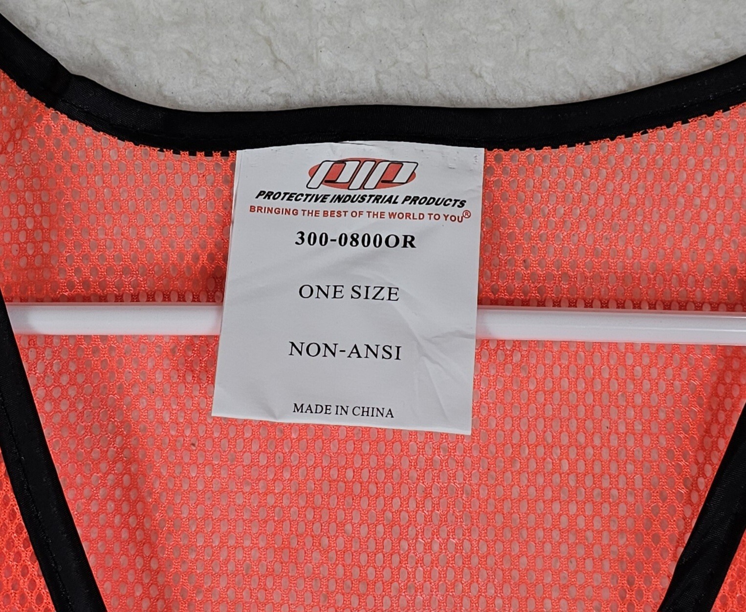 New PIP Hi-Visibility Orange Safety Vest, Mesh, One Size, NON-ANSI, New