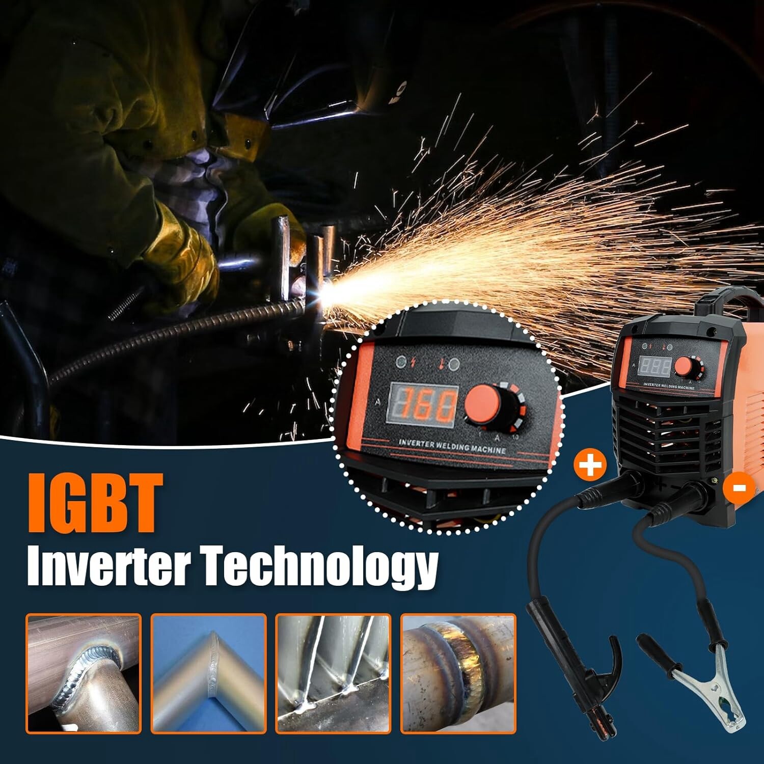 160A ARC Welder Machine MMA Welder 110V 220V Dual Voltage Digital Inverter IGBT