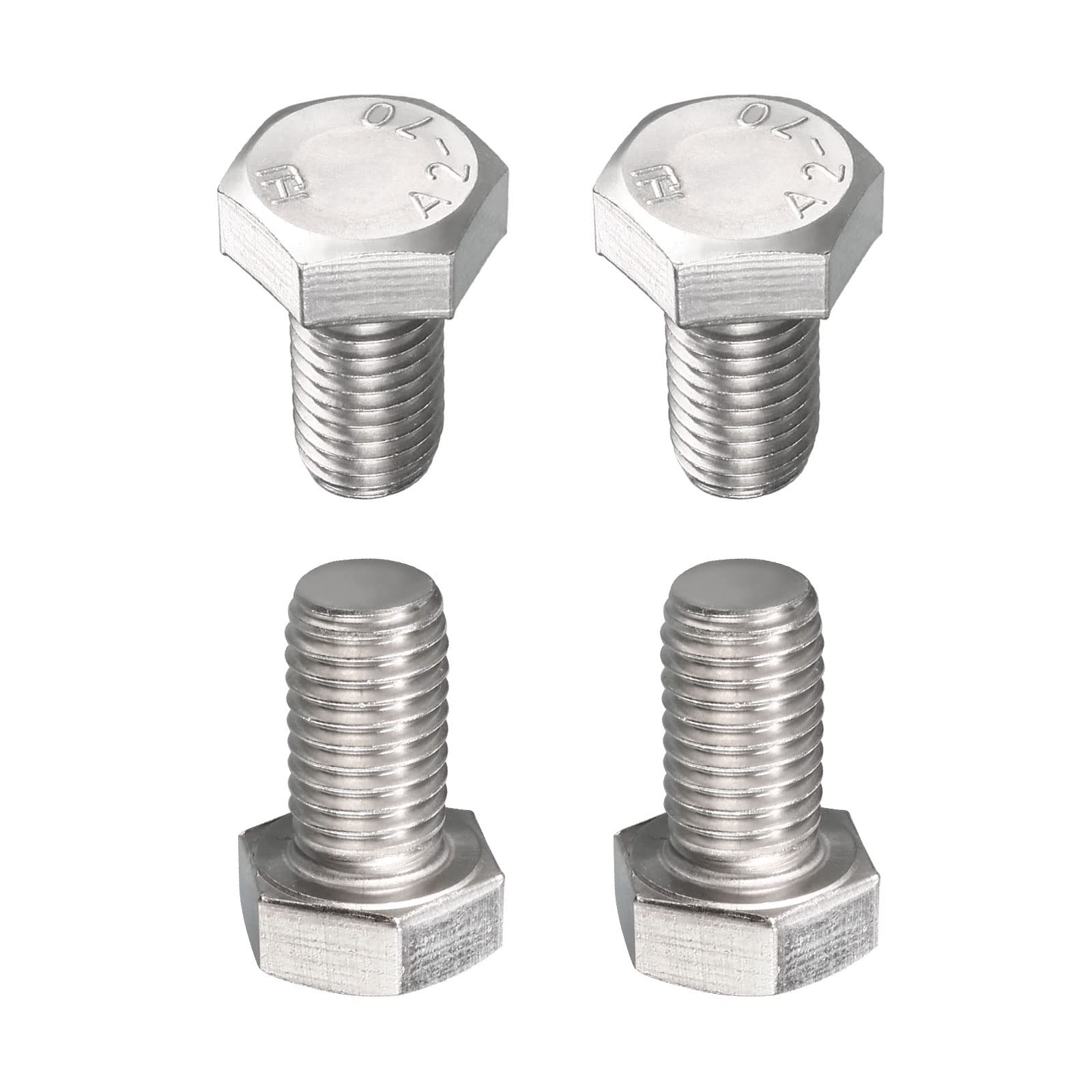 4 Pack M14x25mm Hex Bolts 304 Stainless Steel Hexagon Head Screws Tools