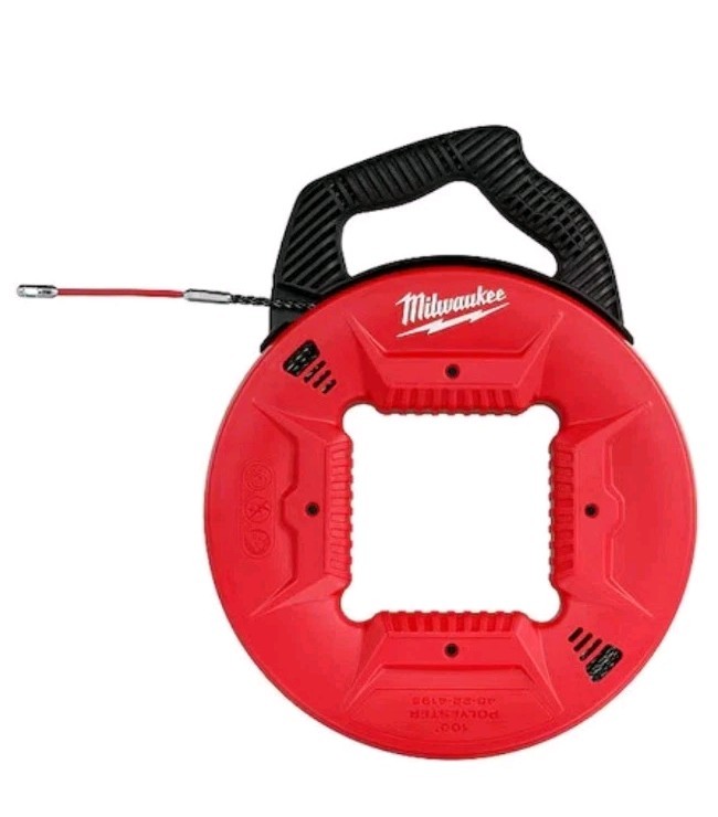 Milwaukee Tool 48-22-4195 100′ Polyester Fish Tape W/ Flexible Metal Leader